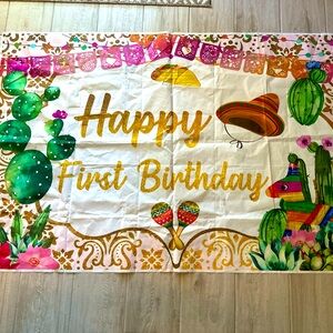 Happy First Birthday banner